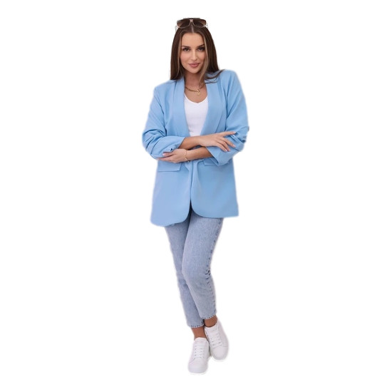 Moteriškas šviesiai mėlynas švarkas Florita 23832 - Moterims Moteriškas šviesiai mėlynas švarkas Florita 23832