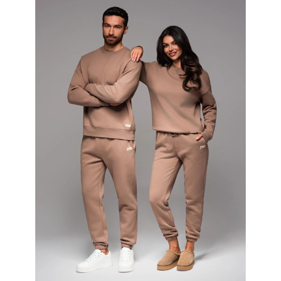 Unisex laisvalaikio kostiumas rudos spalvos Couple V16 Z109 - Vyrams Unisex laisvalaikio kostiumas rudos spalvos Couple V16 Z109