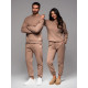 Unisex laisvalaikio kostiumas rudos spalvos Couple V16 Z109 - Vyrams Unisex laisvalaikio kostiumas rudos spalvos Couple V16 Z109