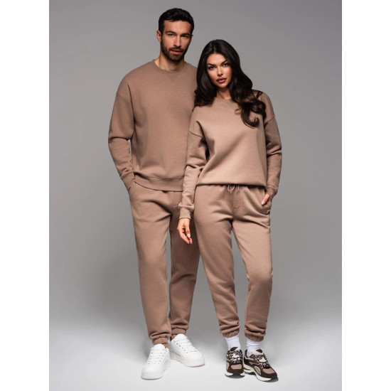 Unisex laisvalaikio kostiumas rudos spalvos Couple V16 Z109 - Vyrams Unisex laisvalaikio kostiumas rudos spalvos Couple V16 Z109