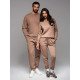 Unisex laisvalaikio kostiumas rudos spalvos Couple V16 Z109 - Vyrams Unisex laisvalaikio kostiumas rudos spalvos Couple V16 Z109
