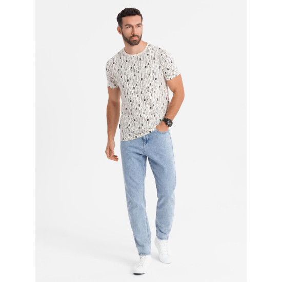 Vyriški baltos spalvos marškinėliai Authentic V1 OM-TSFP-0225