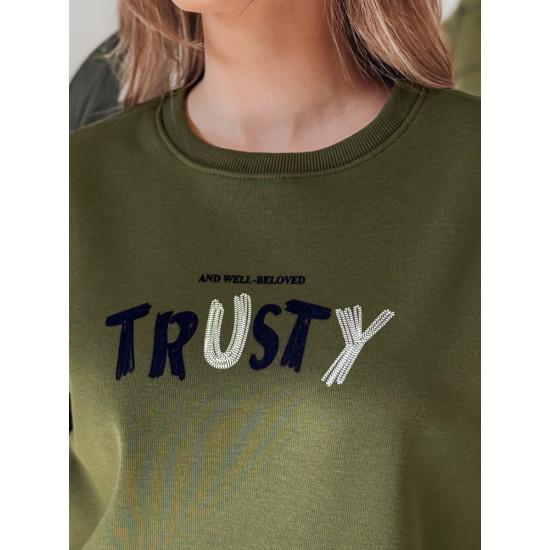 Women's khaki jumper Trusty BY1409 - Jumpers Women's khaki jumper Trusty BY1409