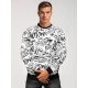 Men's white sweatshirt with print Stop JS/8B1195/1 - Hoodless jumpers Men's white sweatshirt with print Stop JS/8B1195/1