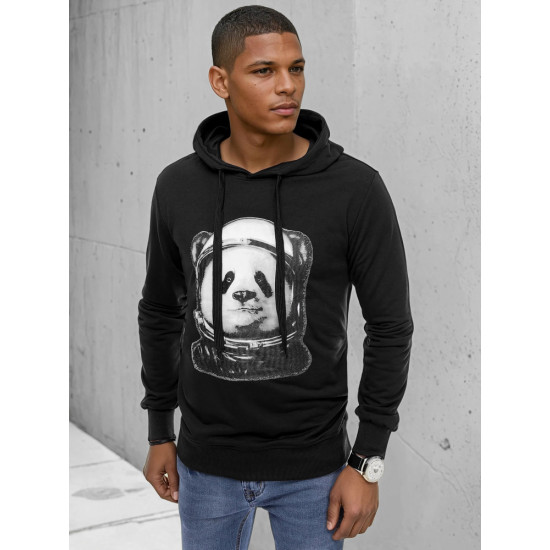 Czarny sweter męski Panda BX5130 - Swetry męskie| Swetry online Czarny sweter męski Panda BX5130