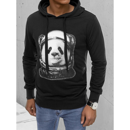 Czarny sweter męski Panda BX5130 - Swetry męskie| Swetry online Czarny sweter męski Panda BX5130