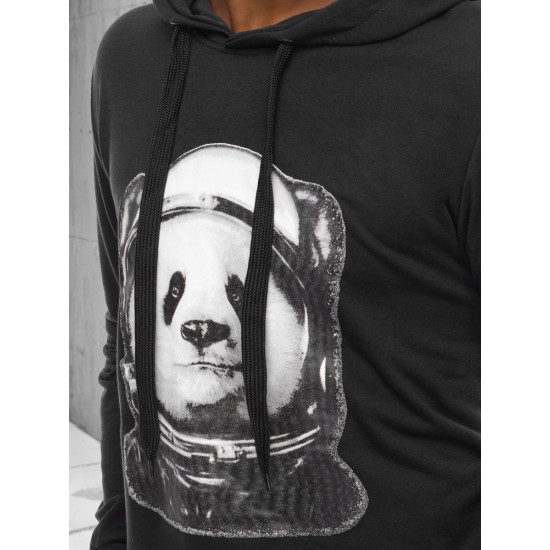 Czarny sweter męski Panda BX5130 - Swetry męskie| Swetry online Czarny sweter męski Panda BX5130