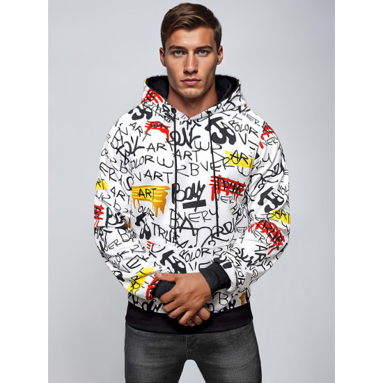 Men's white hooded jumper JS/8B1251/1 - Men's Sweaters| Sweaters online Men's white hooded jumper JS/8B1251/1