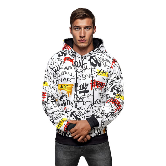 Men's white hooded jumper JS/8B1251/1 - Men's Sweaters| Sweaters online Men's white hooded jumper JS/8B1251/1