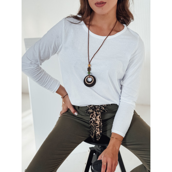 Moteriška balta palaidinė su pakabuku Minimoda RY2679 - Moterims Moteriška balta palaidinė su pakabuku Minimoda RY2679