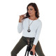 Women's white blouse with pendant Minimoda