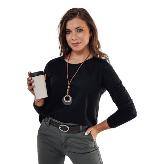 Women's black blouse with pendant Minimoda RY2678 - For women Women's black blouse with pendant Minimoda RY2678