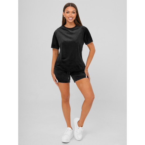 Women's velour black set Stel JS/35C1616/3 - For women Women's velour black set Stel JS/35C1616/3