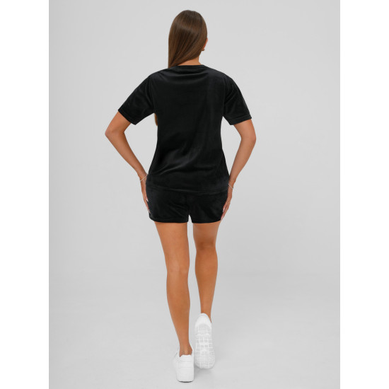 Women's velour black set Stel JS/35C1616/3 - For women Women's velour black set Stel JS/35C1616/3