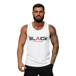 Vyriški baltos spalvos marškiniai be rankovių Black2 Vyriški baltos spalvos marškiniai be rankovių Black2