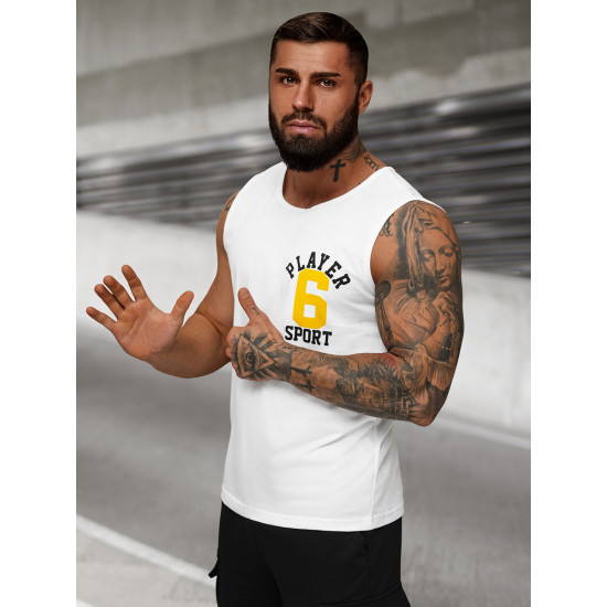 Balti vyriški marškinėliai be rankovių Sport JS/8B1717/1Z - Marškinėliai Balti vyriški marškinėliai be rankovių Sport JS/8B1717/1Z