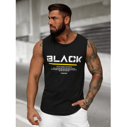 Juodos spalvos vyriški marškinėliai be rankovių Black Juodos spalvos vyriški marškinėliai be rankovių Black