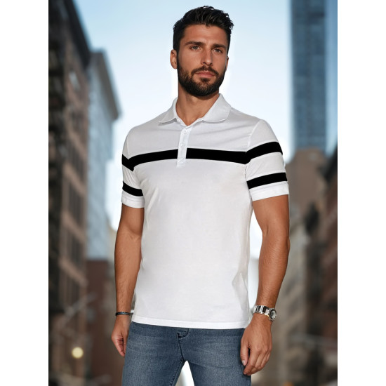 Vyriški balti polo marškinėliai Lima PX0628 - Marškinėliai Vyriški balti polo marškinėliai Lima PX0628