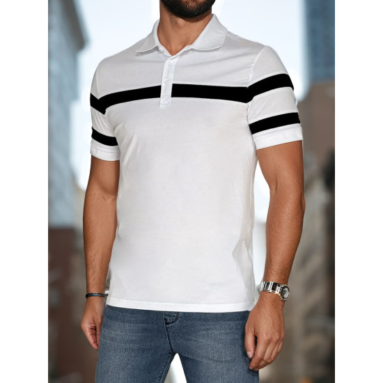 Vyriški balti polo marškinėliai Lima PX0628 - Marškinėliai Vyriški balti polo marškinėliai Lima PX0628