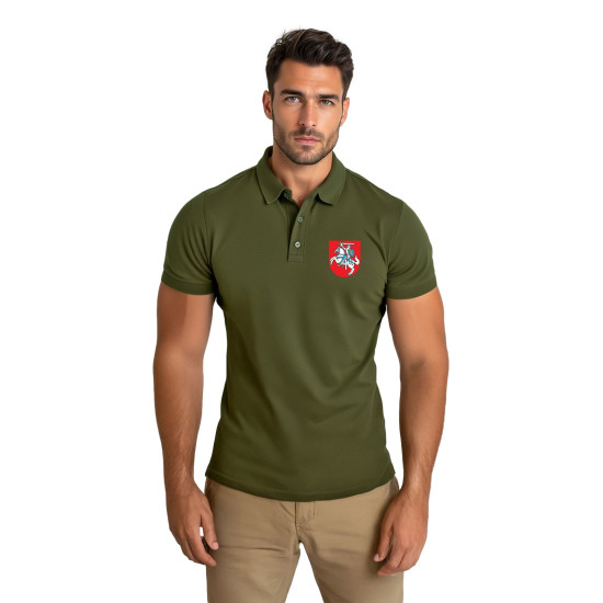 Vyriški chaki polo marškinėliai Herbas JS/8T80 - Marškinėliai Vyriški chaki polo marškinėliai Herbas JS/8T80