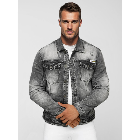 Men's grey denim jacket NB/MJ529NZ - For men Men's grey denim jacket NB/MJ529NZ