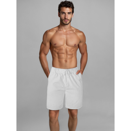Miesten valkoiset shortsit Akel TMK/DC809/2 - Lyhytelokuvat | Sillat Miesten valkoiset shortsit Akel TMK/DC809/2