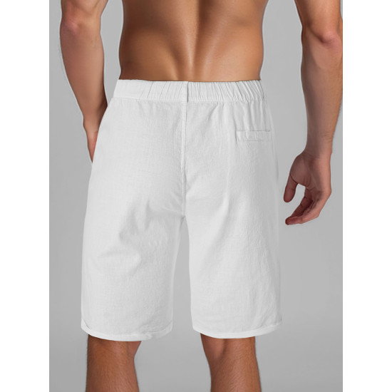 Miesten valkoiset shortsit Akel TMK/DC809/2 - Lyhytelokuvat | Sillat Miesten valkoiset shortsit Akel TMK/DC809/2