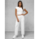 Women's white wide velvet trousers Metal JS/92K519/1 - Jeans and Trousers Women's white wide velvet trousers Metal JS/92K519/1