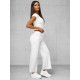 Women's white wide velvet trousers Metal JS/92K519/1 - Jeans and Trousers Women's white wide velvet trousers Metal JS/92K519/1