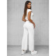 Women's white wide velvet trousers Metal JS/92K519/1 - Jeans and Trousers Women's white wide velvet trousers Metal JS/92K519/1