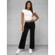 Women's black wide velvet trousers Metal JS/92K519/3 - Jeans and Trousers Women's black wide velvet trousers Metal JS/92K519/3
