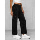 Women's black wide velvet trousers Metal JS/92K519/3 - Jeans and Trousers Women's black wide velvet trousers Metal JS/92K519/3
