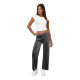 Women's dark grey wide velvet trousers Metal
