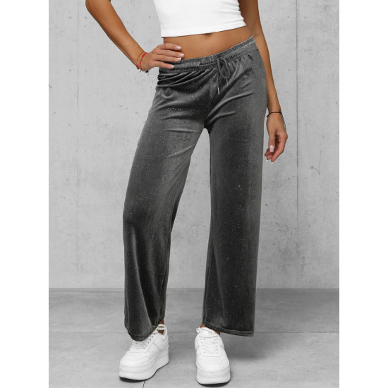 Women's black wide velvet trousers Metal JS/92K519/3 - Jeans and Trousers Women's black wide velvet trousers Metal JS/92K519/3