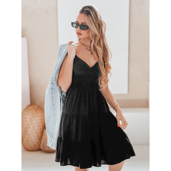 Women's black midi dress Missbreeze EY2626 - Dresses and tunics Women's black midi dress Missbreeze EY2626