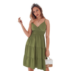 Moteriška žalia midi suknelė Missbreeze Moteriška žalia midi suknelė Missbreeze