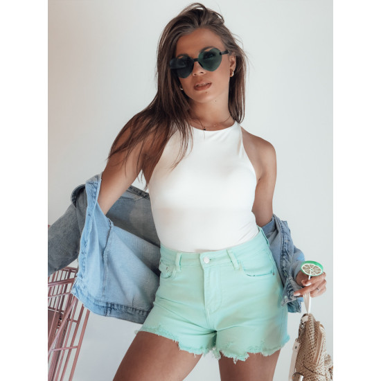Moteriški mėtiniai džinsiainai šortai Sunylook SY0371 - Moterims Moteriški mėtiniai džinsiainai šortai Sunylook SY0371
