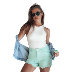 Moteriški mėtiniai džinsiniai šortai Sunylook Moteriški mėtiniai džinsiniai šortai Sunylook