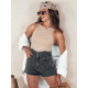 Moteriški juodi džinsiniai šortai Jeanlove SY0377 - Moterims Moteriški juodi džinsiniai šortai Jeanlove SY0377