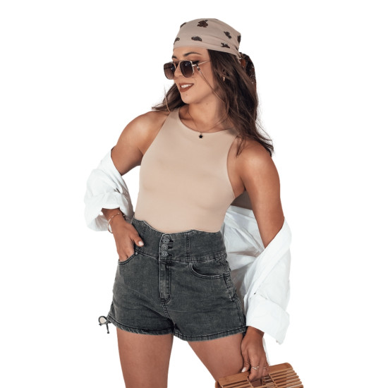 Moteriški juodi džinsiniai šortai Jeanlove SY0377 - Moterims Moteriški juodi džinsiniai šortai Jeanlove SY0377