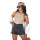 Moteriški juodi džinsiniai šortai Jeanlove SY0377 - Moterims Moteriški juodi džinsiniai šortai Jeanlove SY0377