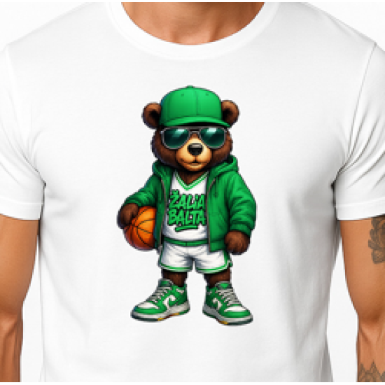 Men's white Bear shirt with ball-jumper PK4019 - Notes for men Men's white Bear shirt with ball-jumper PK4019