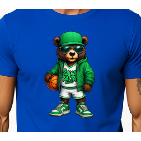 Men's blue Bear shirt with ball-jumper PK4019 - Notes for men Men's blue Bear shirt with ball-jumper PK4019