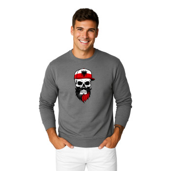 Мужской серый свитшот Poland skull cap