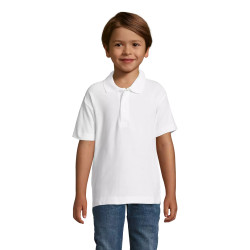 Vaikiški baltos spalvos polo marškinėliai Enjoy