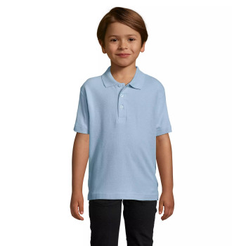 Children's light blue polo shirt Enjoy