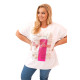 Women's white T-shirt with pink detail Day dream