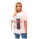 Women's white T-shirt with navy blue detail Day dream