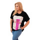 Women's black T-shirt with pink detail Day dream 33318 - For women Women's black T-shirt with pink detail Day dream 33318