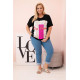 Women's black T-shirt with pink detail Day dream 33318 - For women Women's black T-shirt with pink detail Day dream 33318